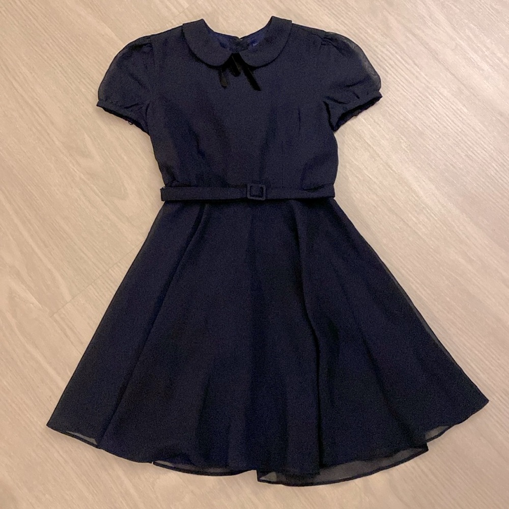 Polo by Ralph Lauren deep midnight chiffon belted dress size 6x